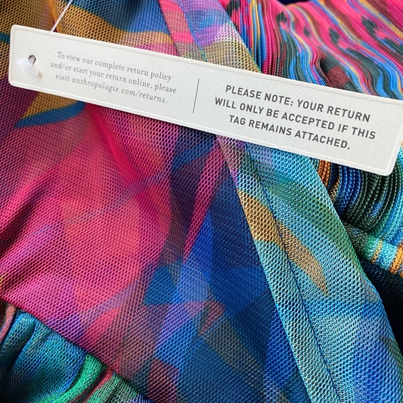 Hutch Anthropologie Plus Size Pleated Multi Colored Dress NWT - Picture 9 of 11